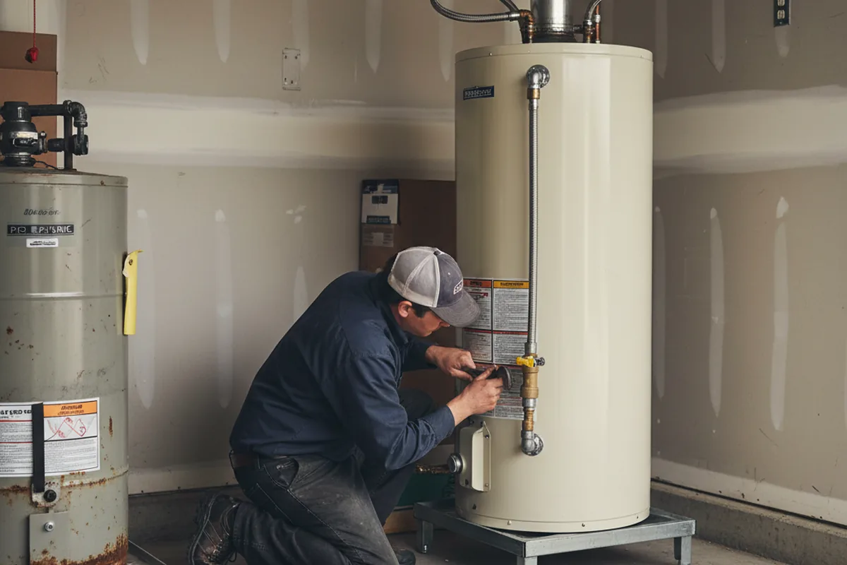 Water heater and shutoff valve replacement in Woodlawn