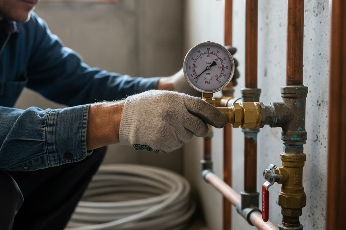 Pressure testing a repaired line during Water Line Repair in Woodlawn
