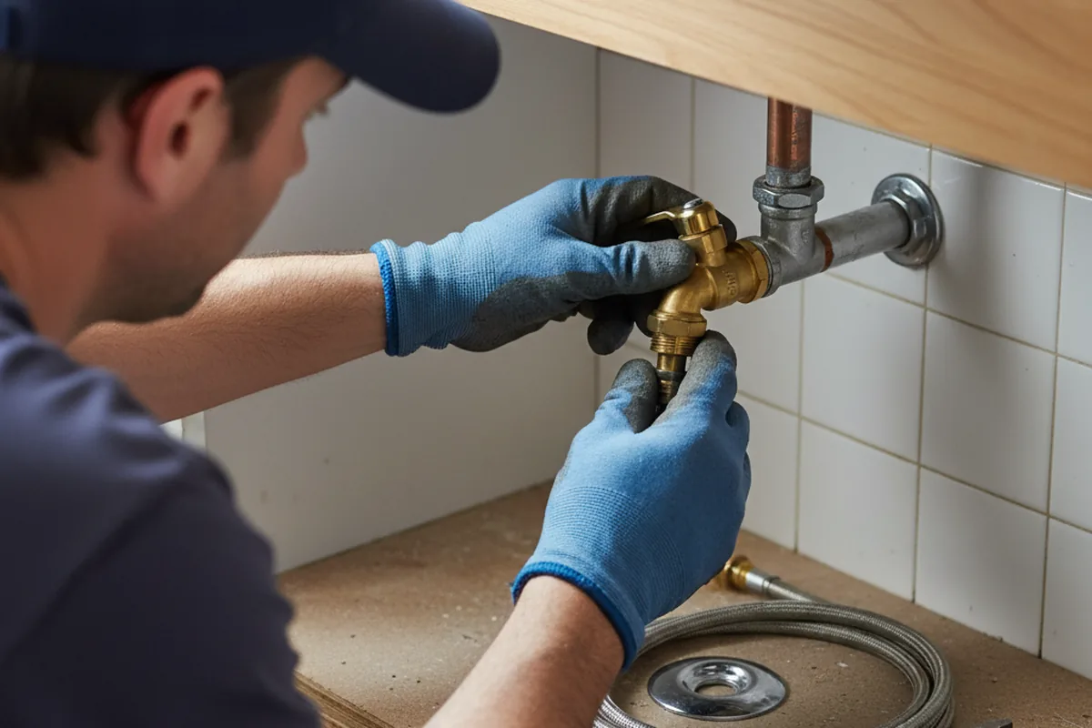 Shutoff valve and fitting work during Emergency Plumbing in Woodlawn